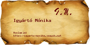 Igyártó Mónika névjegykártya